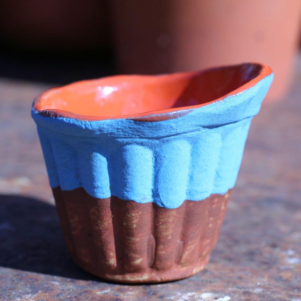 Dessert Cup with matte blue underglaze...